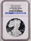 2007-W 1oz Proof Silver American Eagle PF70UCAM NGC 1571186-299 Early Releases