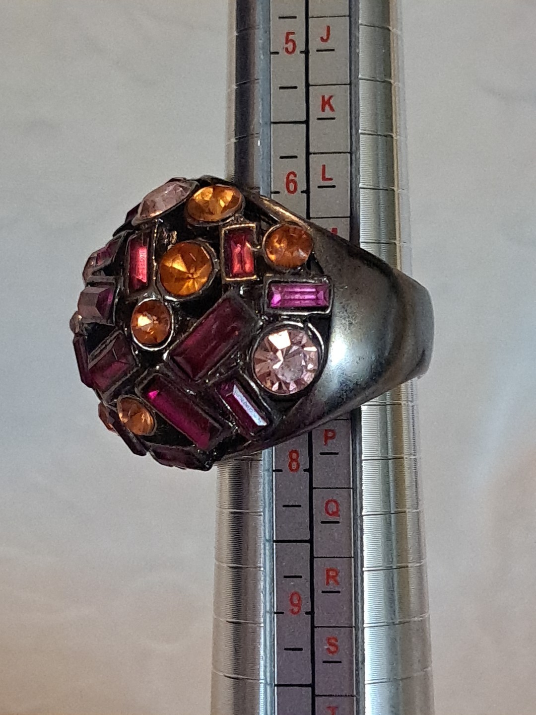 Faceted Multicolor Rhinestone Crystal Chunky Dome… - image 3