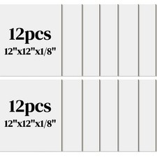 Geelin 12 Pcs 12 x 12 Inches Double-Sided Colored Plywood Sheets 1/8 Thin Cra...