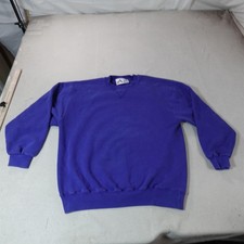 Vintage Russell Athletic Sweatshirt Mens Large Purple Crewneck Fleece Blank USA