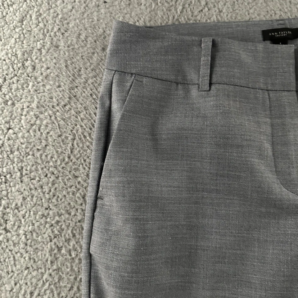Ann Taylor Factory Womens Pants Gray Size 4 Career Office Work Polyester Blend - Image 3 of 4