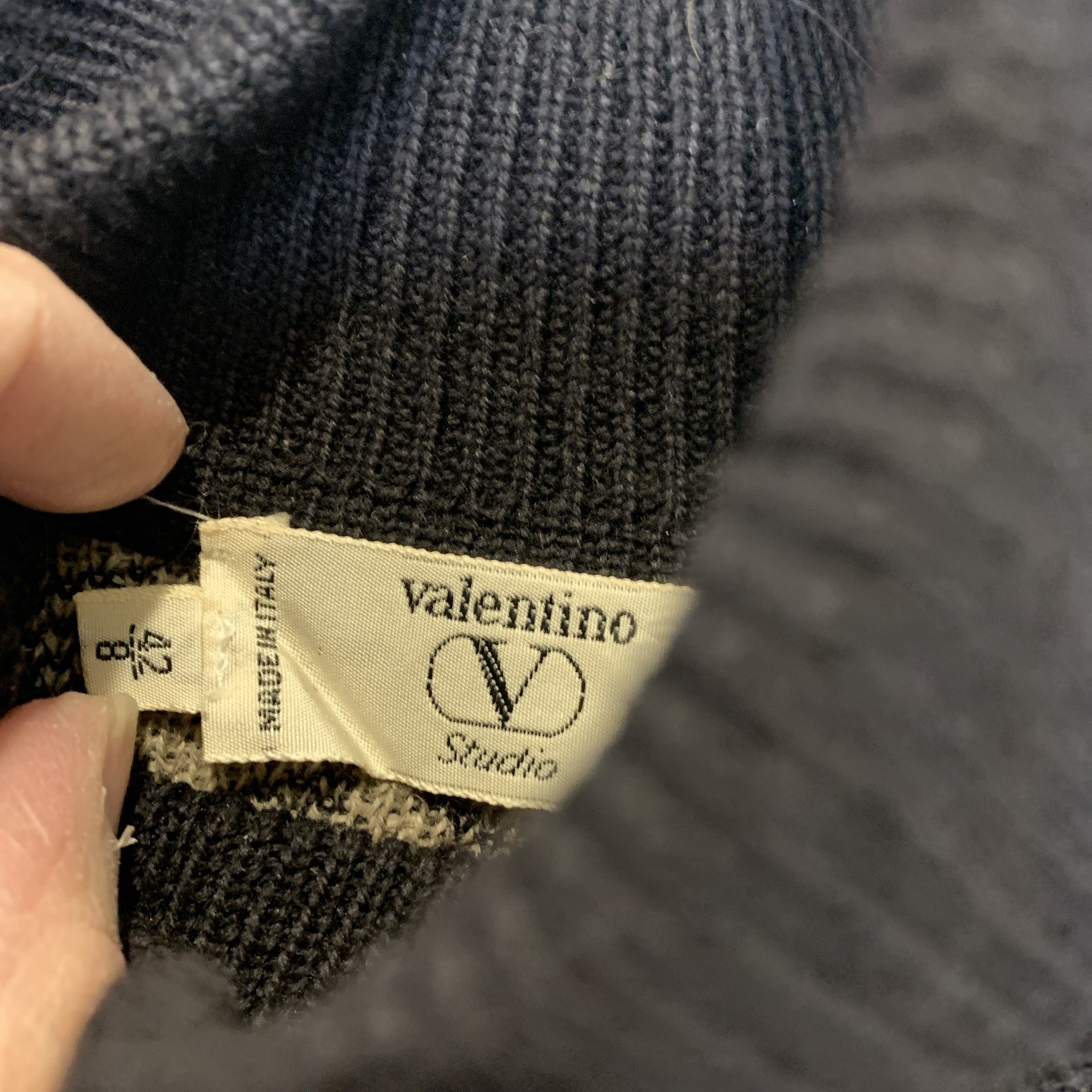 Vtg Valentino V Studio In Italy 100% Wool Knit Leopard Print 80s Women 8 Rare thumbnail 5