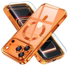 For iPhone 17 Pro Max/Air/17 Pro/17 Slim Plating Clear Mag Safe Lens Screen Case
