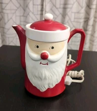 Vintage Santa Electric Teapot Dan Brechner Japan Christmas w/ Cord Tested Works