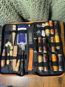Leather Craft Tools Sewing Kit Punch Stitching Carving Skiving Knife Groover Awl