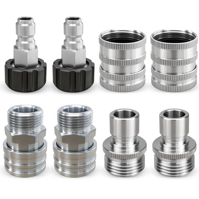 #ad 8Pcs Pressure Washer Quick Connect Kit M22 to 14mm 19mm Stainless Steel $18.91