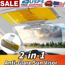2-in-1 Hd Anti-glare Sun Visor Clip-on Car Shade For Day Night Driving Safety