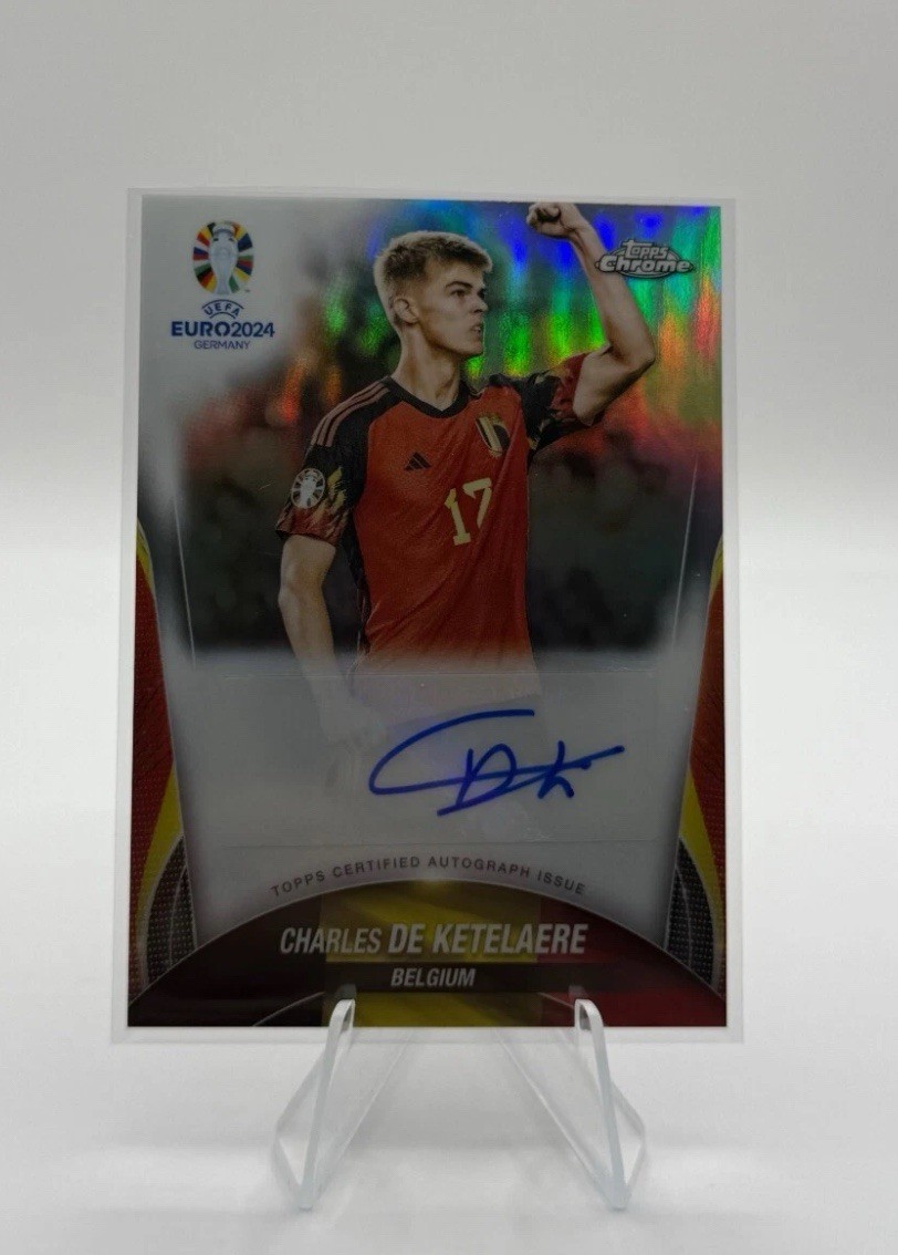 2024 Topps Chrome UEFA Euro Charles De Ketelaere Auto Refractor Silver Belgium