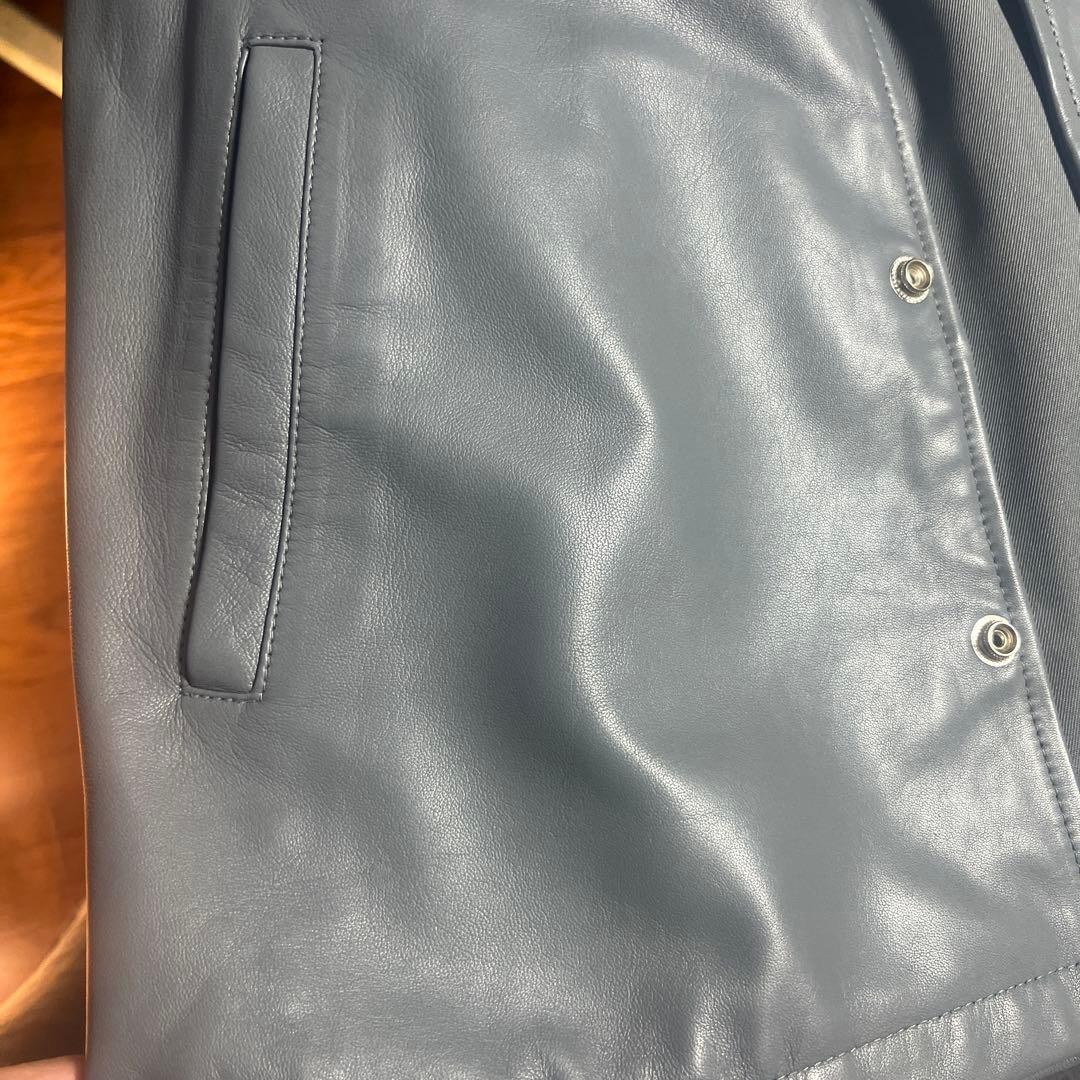 BLUCO Leather Coach Jacket L Gray Near Mint Mens Outerwear image 6