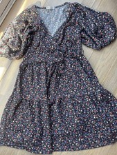 Stradivarius Ditsy Floral Print Wrap Mini Dress
