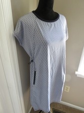 NWOT T by TALBOTS NAVY PRINT ACTIVEWEAR DRESS W/ BUNGEE TOGGLES-SIZE M