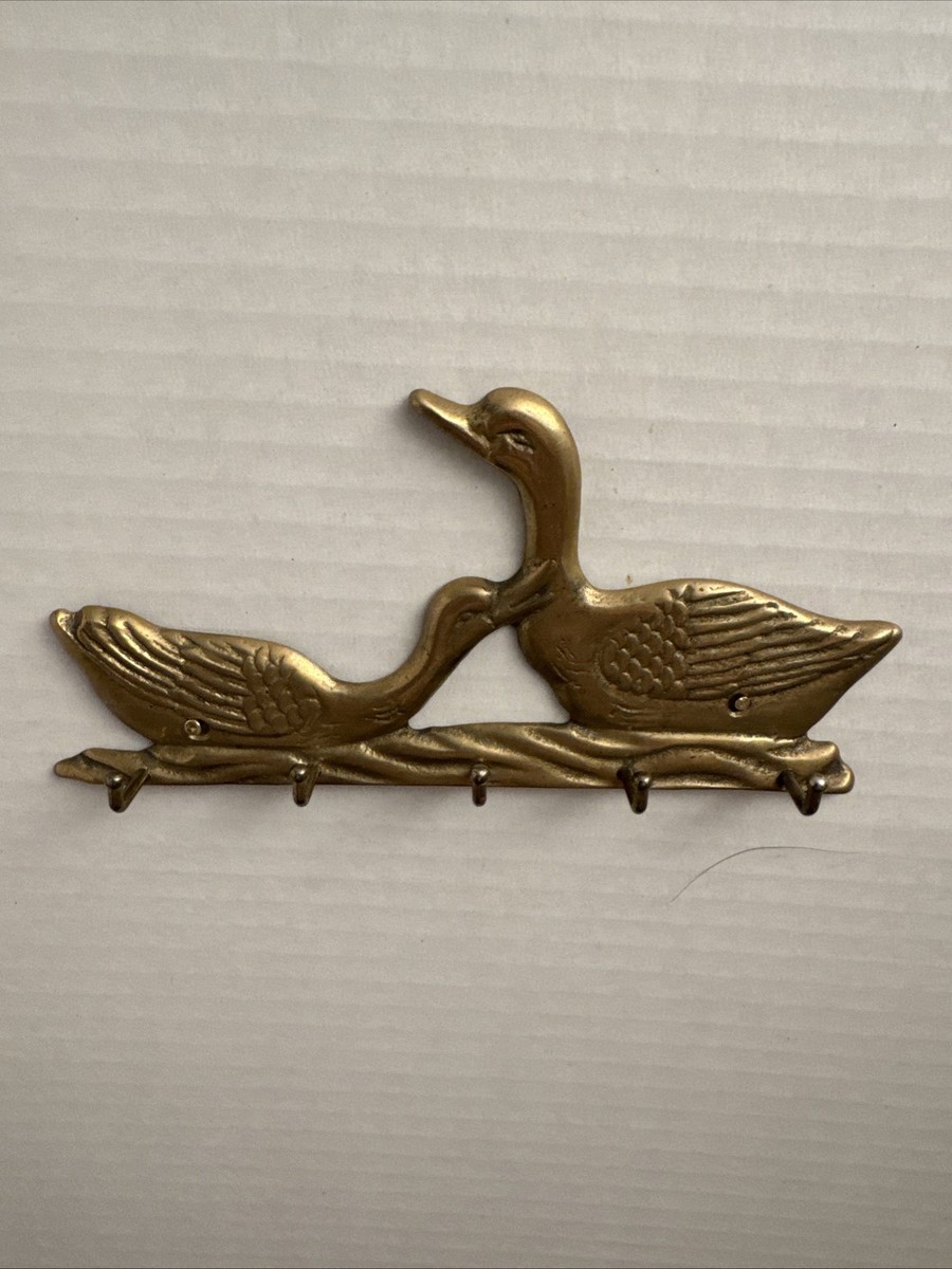 Brass Ducks Key Rack with 5 Hooks