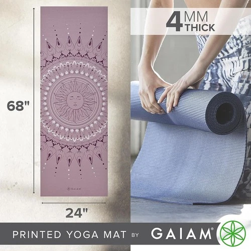 Gaiam Print Yoga Mat, Non Slip Exercise & Fitness Mat - Picture 2 of 4