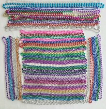 Lote de 60 collares de cuentas Mardi Gras, colores surtidos, formas, longitudes