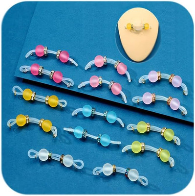 7pairs Elastic Nooses Fake Nipple Rings Non Piercing Nipple Jewelry Adjustable C