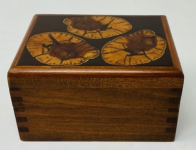 Wildwood Inlay Handcrafted Walnut Box Mountain Mahogany Inlay Cross Section 4.5 