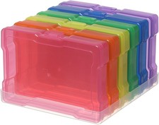 6 Pcs 4"x6" Plastic Photo Storage Boxes with Tray Color 1Pack  Photo
