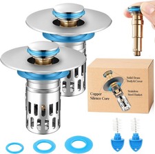 All Metal - Bathroom Sink Stopper,Universal Pop Up Bathroom Sink Drain Strainer