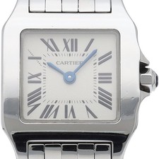 CARTIER Santos de Cartier SM Uhr W25064Z5 Edelstahl Damenuhr weiß...