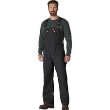 Dickies Mens Bib Overalls, Rinsed Black, 30W x 32L US