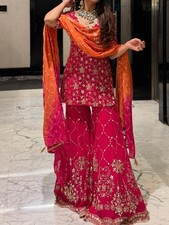 SALWAR KAMEEZ INDIAN PAKISTANI WEDDING PARTY DRESS BOLLYWOOD SHARARA PLAZZO SUIT
