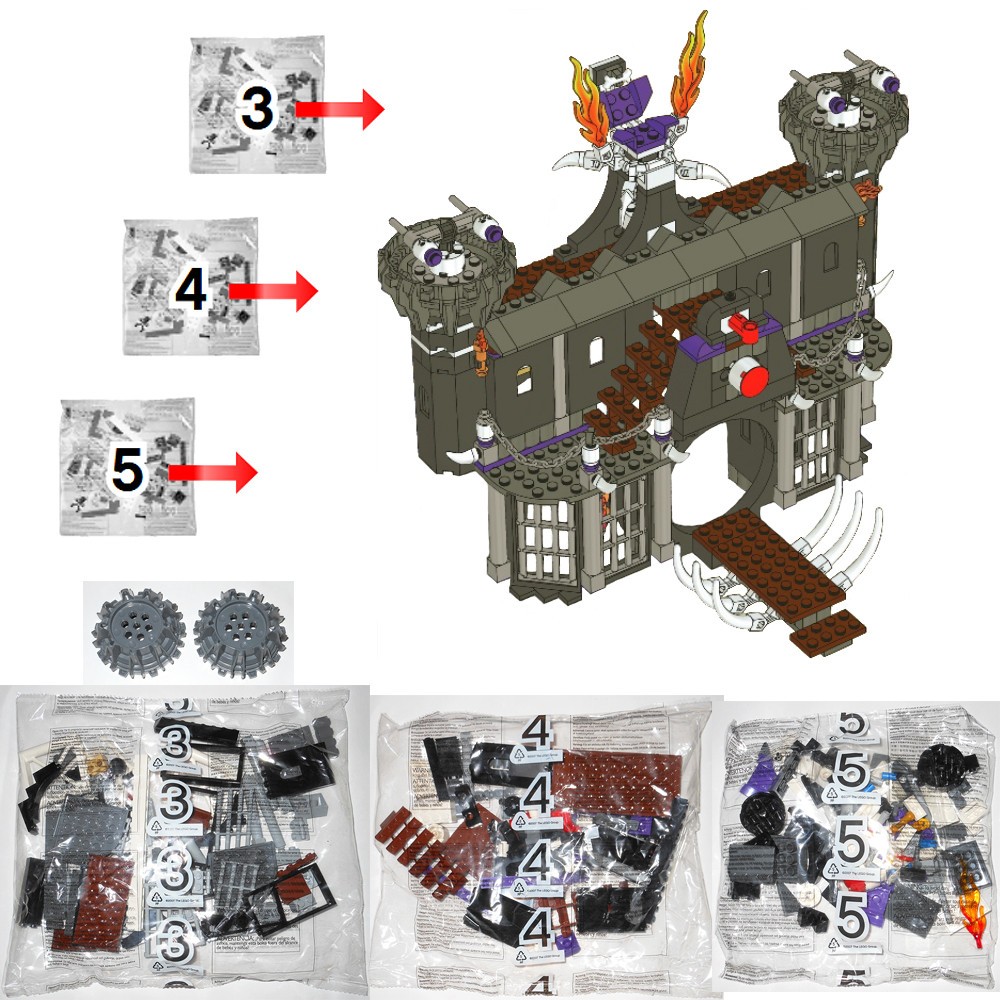 ナタデココ LEGO 2505 Garmadon's Dark Fortress: NEW SEALED BAGS #3 #4 #5