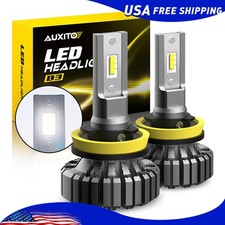 2X AUXITO H11 H9 LED Headlight Bulb Low Beam Fanless White 6500K Free Return B3