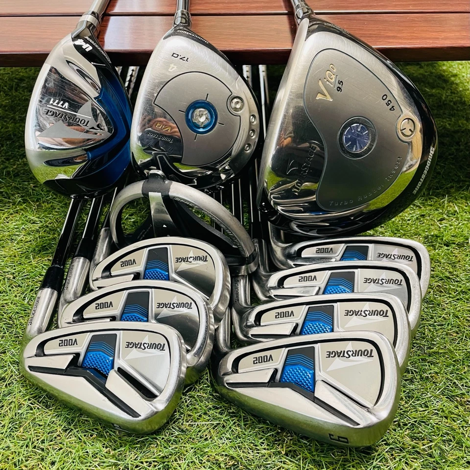 BRIDGESTONE TOURSTAGE Fullset ViQ 1w 4w V771 4hy V002 Iron 6-Pw 11pc Golf Japan - Image 2 of 4