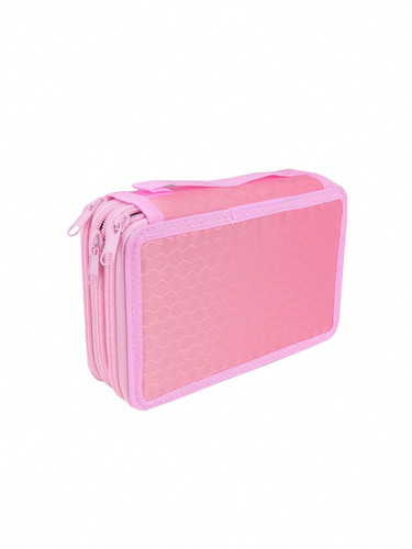 1pc Three-Layer Foldable Square Pen Case With Holes, Art Students Plain Air And - Picture 13 of 16