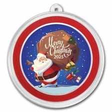 2025 1 oz Silver Colorized Round - Merry Christmas Santa Claus