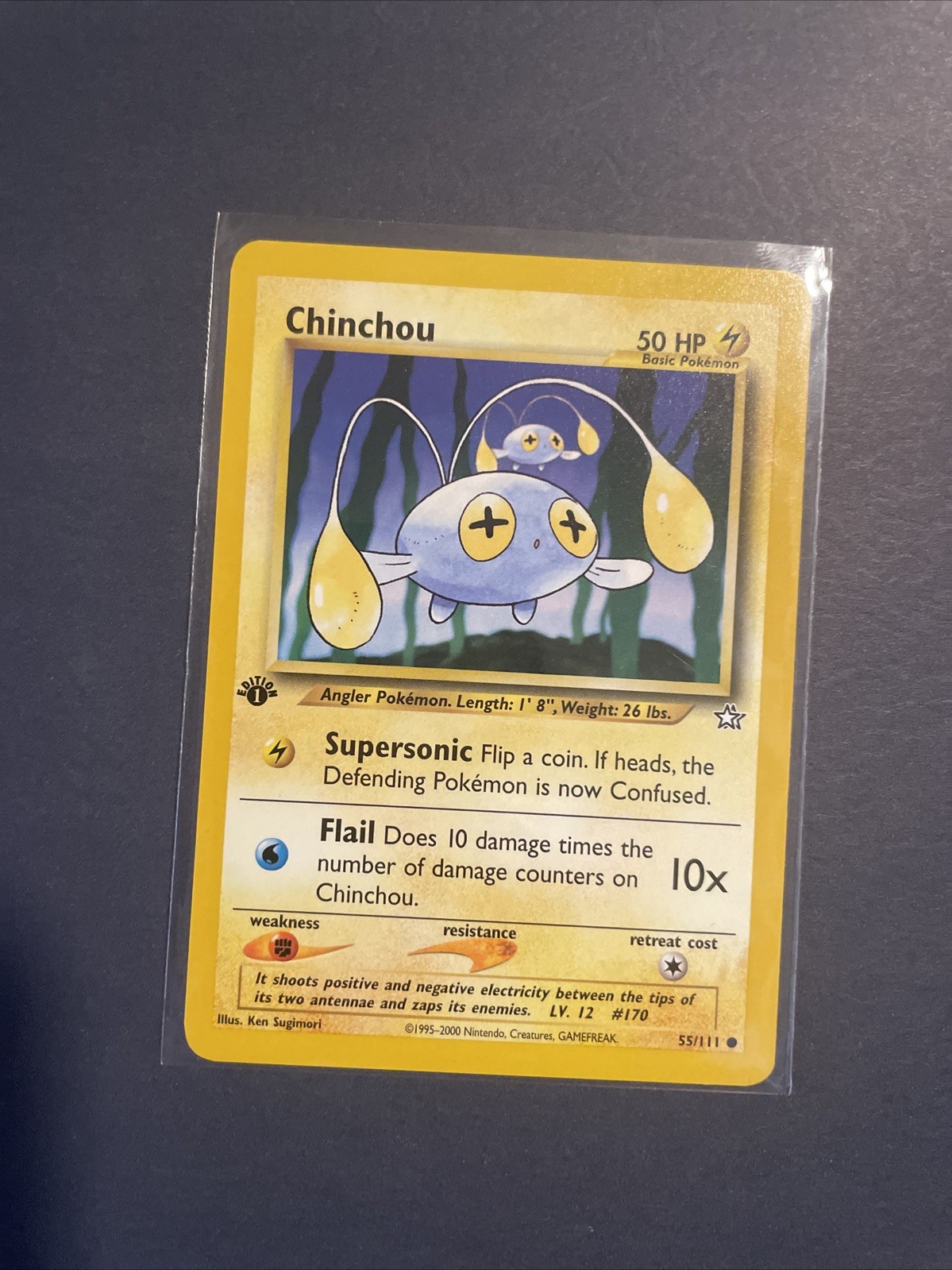Chinchou - 55/111 - Common - 1st Edition NM, English Pokemon Neo Genesis