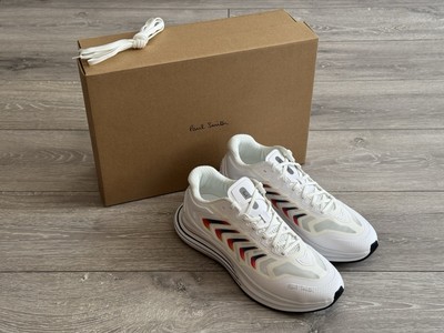 Paul Smith White Trainers Atom Signature Stripe Sneaker UK 8 EUR 42 US 9