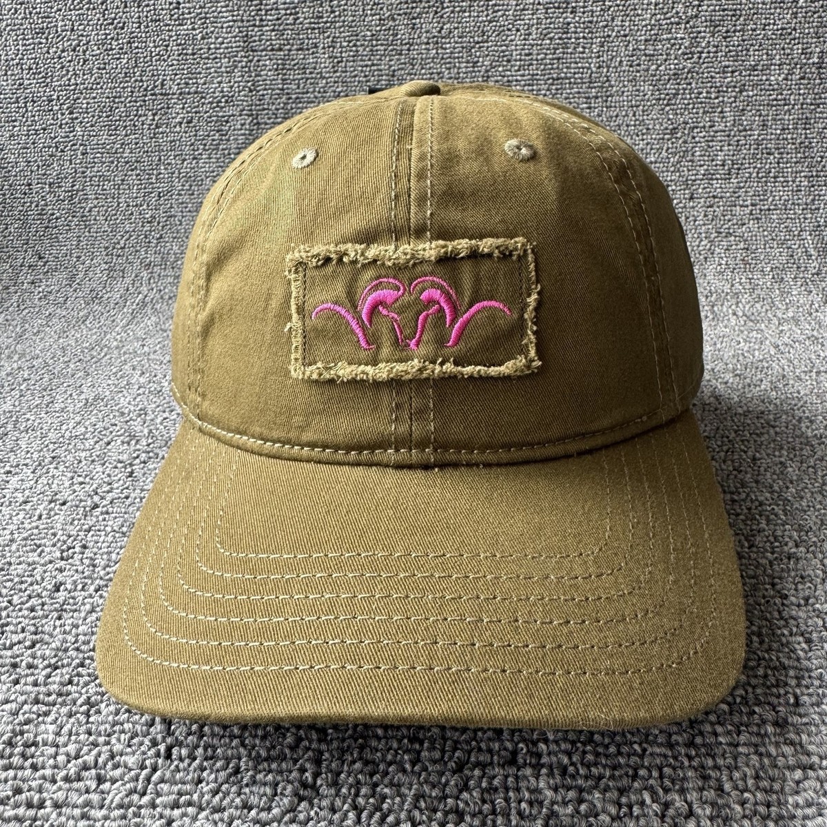 Blaser Olive Snapback Cap Pink Argali Woven Badge Hat