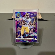 2020-21 Donruss Elite Justin Jefferson RC Rookie Purple Prizm /99 SP Color Match