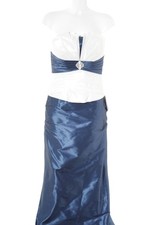 LOHRENGEL Kostüm Damen Anzug Gr. DE 38 wollweiß-stahlblau Elegant