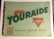 1941 Touraide By Conoco Travel Bureau Road Map '41 Buick Sedanette Route 66 Trip
