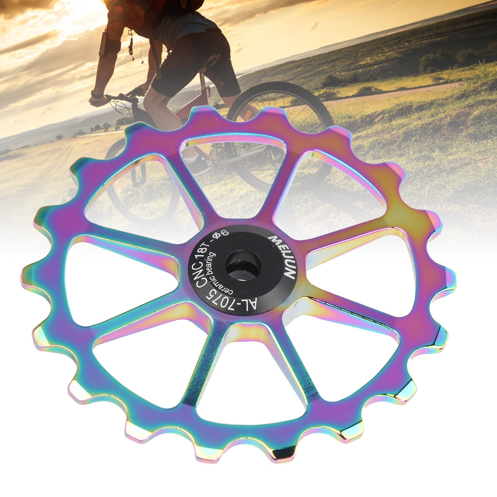 (Multicolor)18T Guide Roller Bicycle Rear Derailleur Pulley Wheels For Road EC