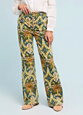 Anthropologie Pilcro Corduroy High-Rise Wide-Leg Jeans NWT 27 Green Multi