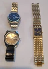 Vintage Watch Project Lot - Seiko SQ Blue, Andre Giroud Diamond, Timex 1500