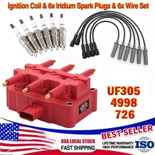 Ignition Coil & Iridium Spark Plugs & Wire Set for 2007-2011 Jeep Wrangler UF305