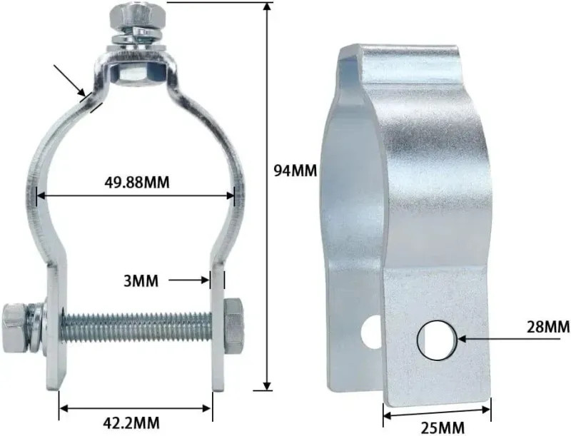 scottchen PRO Mighty Mule MMTGB Tube Gate Bracket Fits 1.6" to 2" Pipe