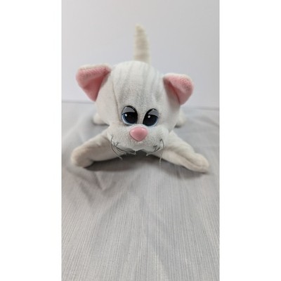 Vintage Tonka Pound Pur-r-ries White Grey Tabby Cat Plush Kitten Red Collar 80s