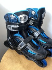 High Bounce Blue Adjustable Inline Roller Skates - for Kids size 2-5 Outdoor
