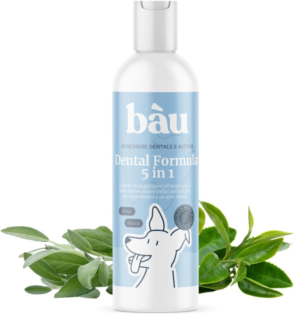 Additivo Acqua Cane Bau Dental Formula 5 in 1 | Igiene Orale Quotidiana