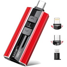 iPhone USB Storage Flash Drive - 512GB Dual Connector, Red
