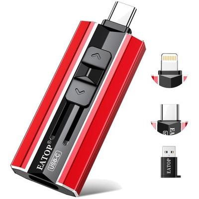 iPhone USB Storage Flash Drive - 512GB Dual Connector, Red