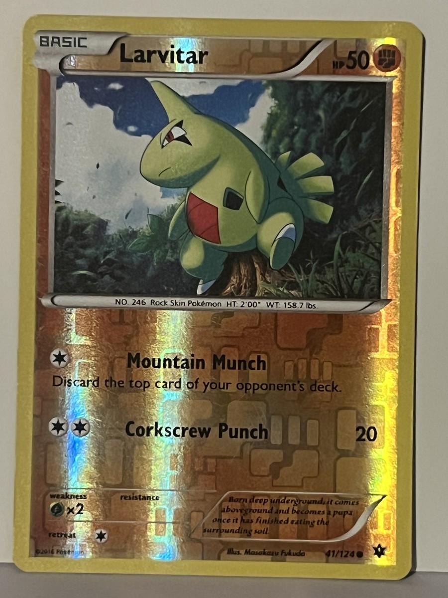 Larvitar (41) Reverse Holo 41/124 XY - Fates Collide NM Pokemon