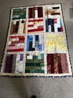 HANDMADE PATCHWORK QUILT  THROW 46”W X 60” pre-owned — photo 1