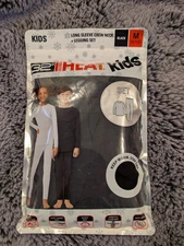 Heat 32 DEGREES Kids Base Layer Set Legging Crew Long Shirt Black Medium 8-10