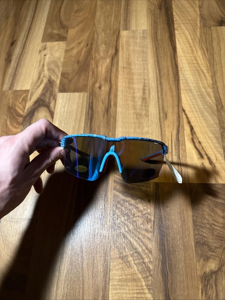 Pugs USA Sunglasses Aqua Speckled Red Frame Sports - Image 4 of 4